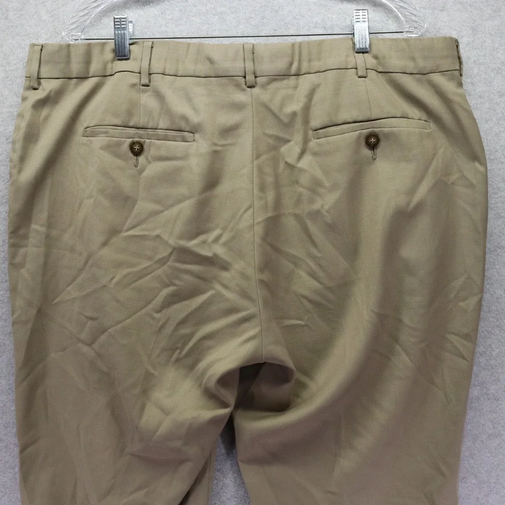 Perry Ellis Portfolio Pants Mens 40x30 Dress Suit Business Formal Flat Front Tan